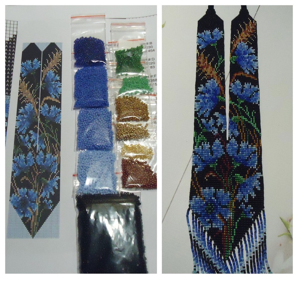 Kit for making a necklace gerdan. Beading Loom Pattern. #M12