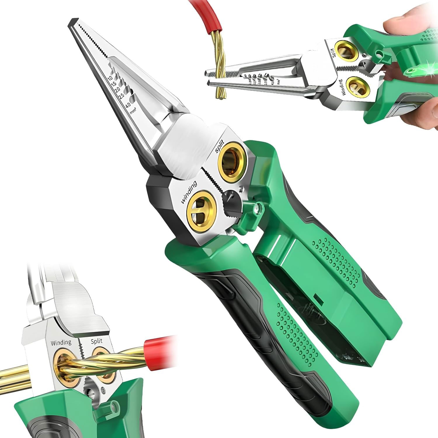 8-In-1 Wire Stripper Twister Set - Includes Cable Scissors Voltage Tester Pliers