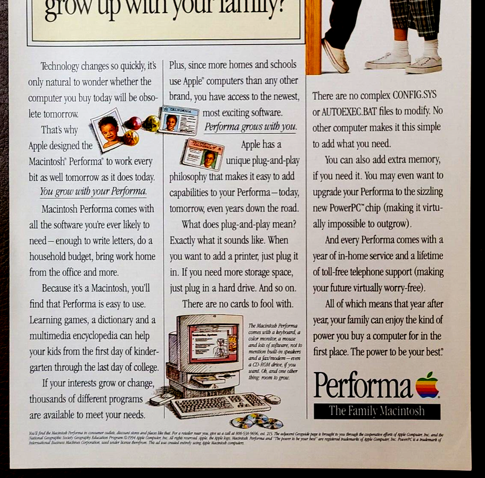 Apple Macintosh Performa 1995 Vintage Print Ad