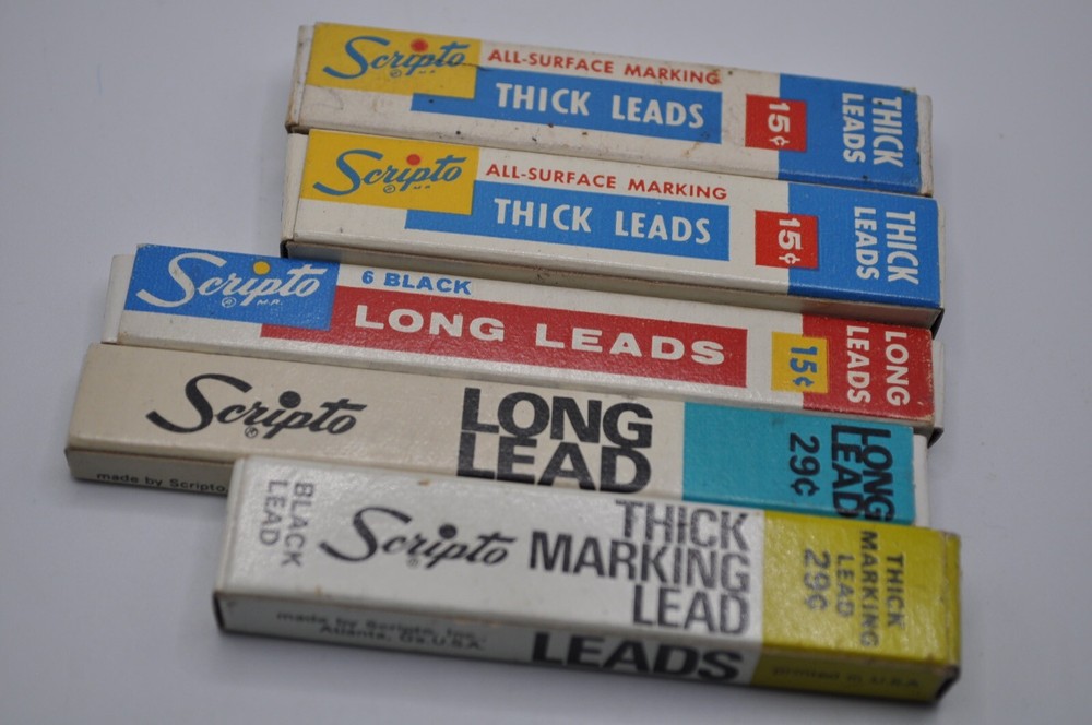 Vintage Scripto Lead Lot Thick Marking Lead Assorted FREE SHIPPING