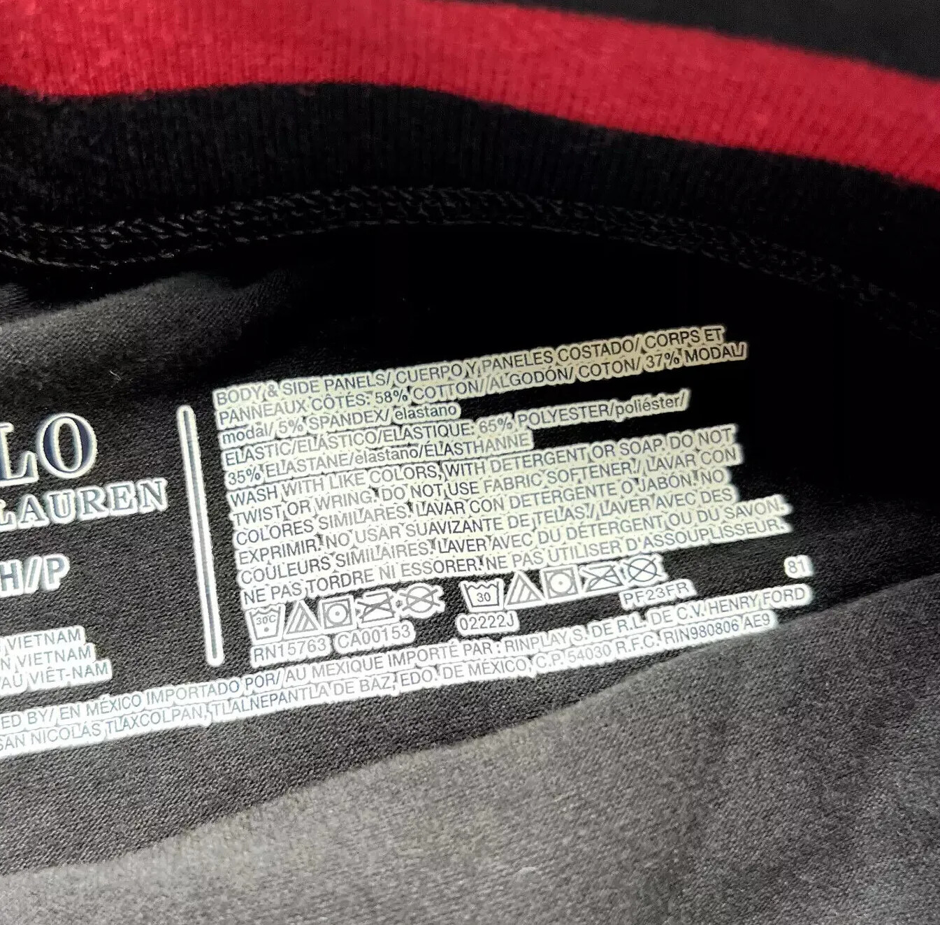 Polo Ralph Lauren Polo67 Men's Lightweight Pajama Sleep Jogger Pants Black/Red