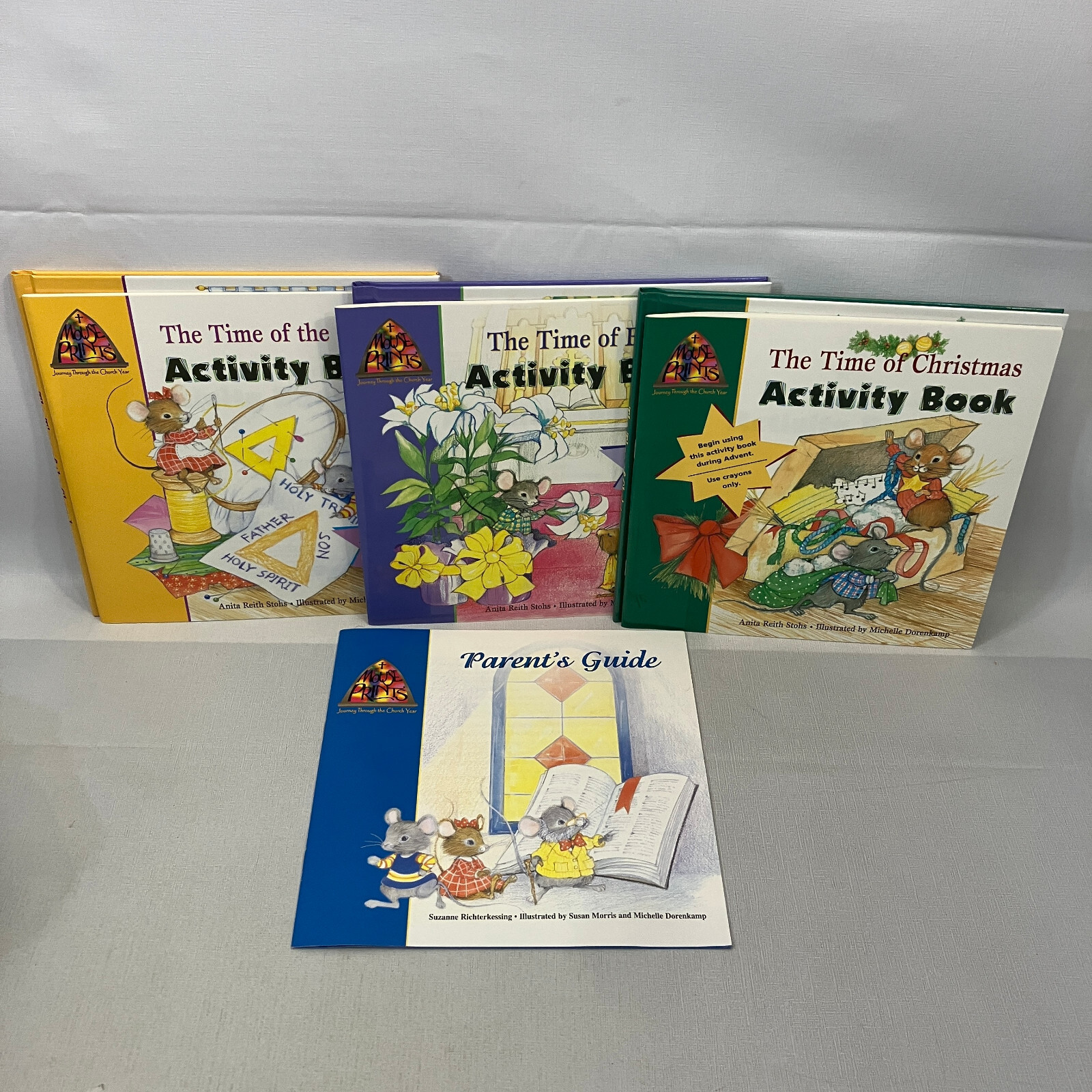 Mouse Prints Journey Through the Church Year 2 Sets Lot In Carrying Bags