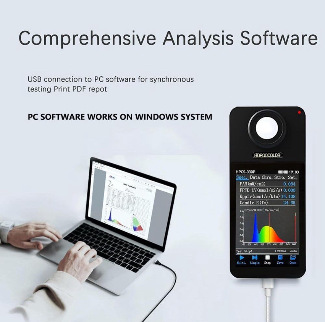 Hopoocolor Model HPCS-330P Wave 350-800nm