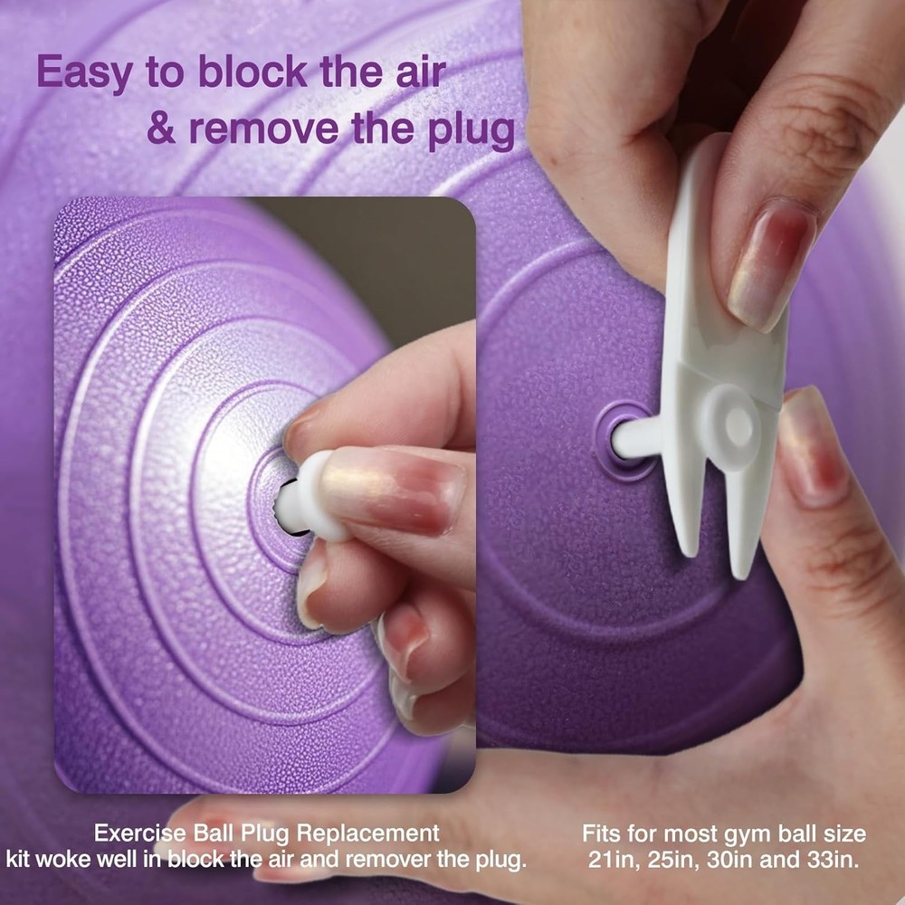 Durable Exercise Ball Plug Set: 5 Stoppers & Remover Tool for Easy Maintenance