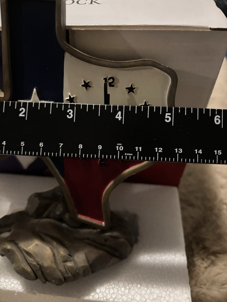 Texas Shaped Analog Clock Resin