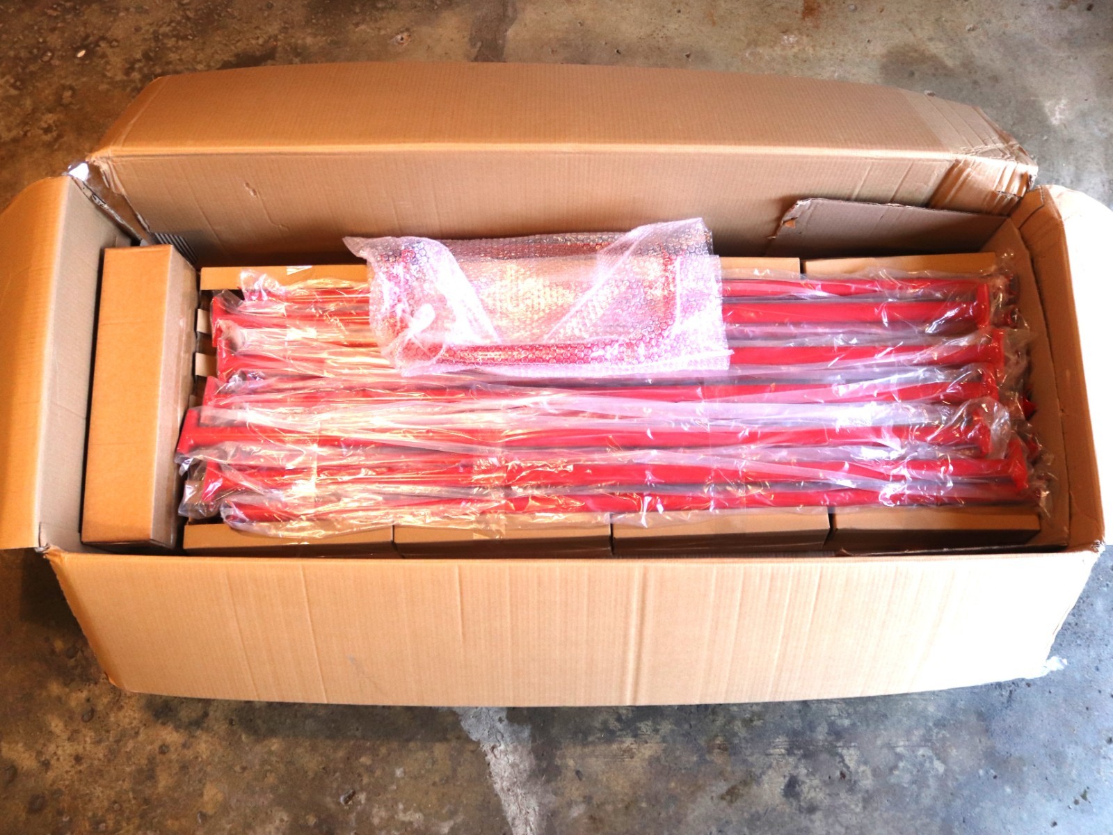 Rubbermaid Tote Picking Cart with Angled Shelves - Red - 2144269