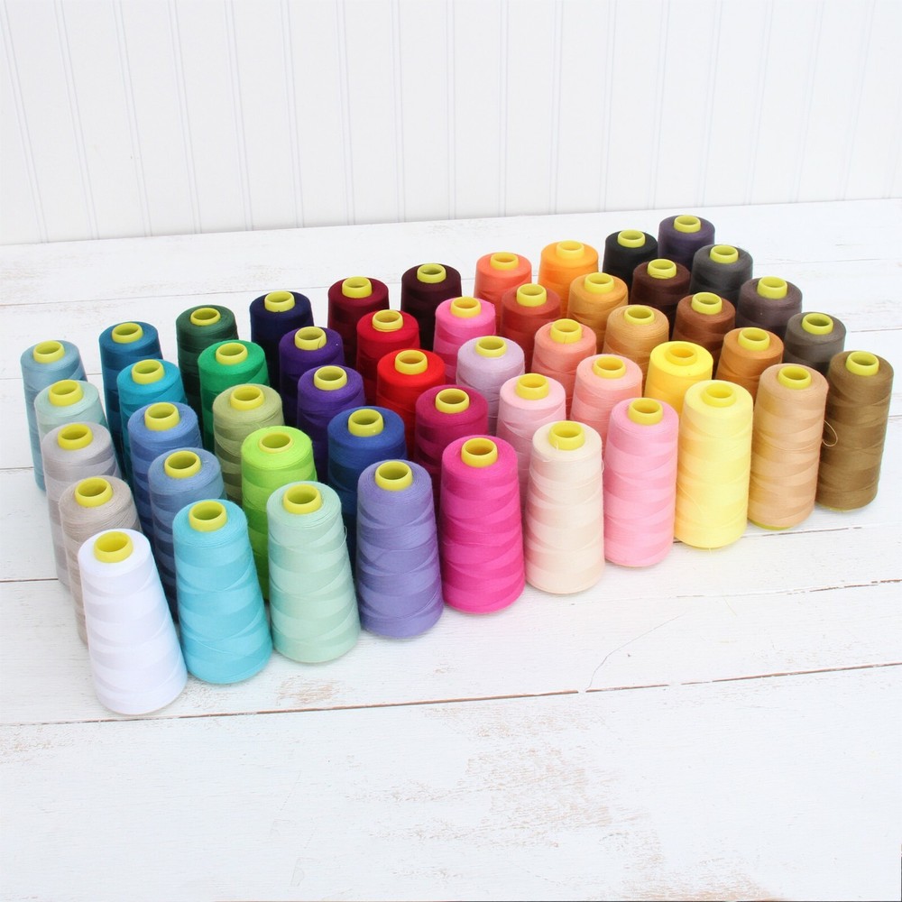 SERGER THREAD SPUN POLYESTER HUGE 2750 YD CONES STRONG LOW LINT - THREADART