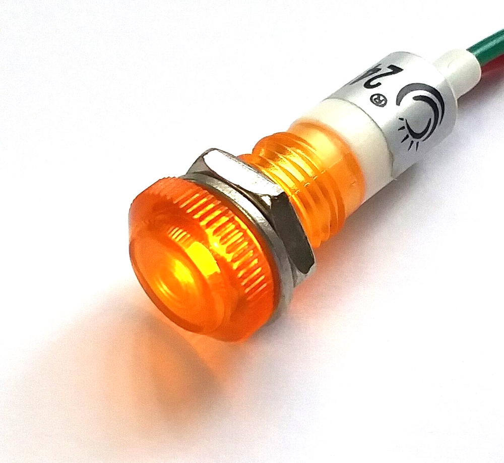 BBT 24 volt AC/DC Waterproof Amber LED Low-Profile Indicator Light