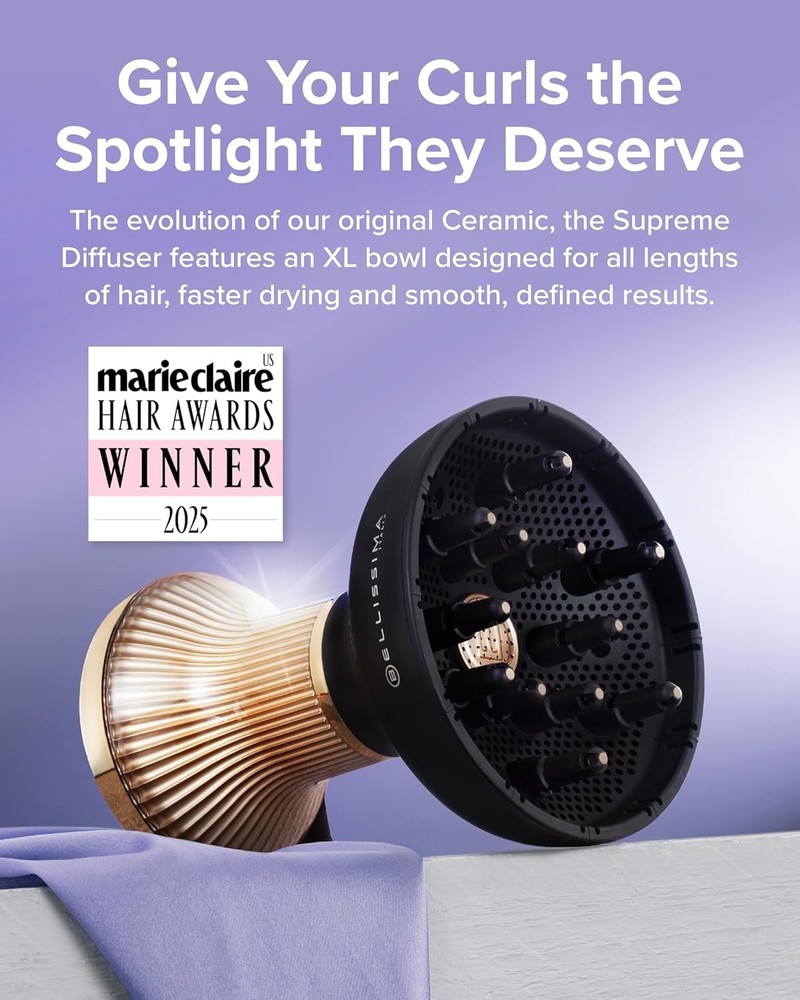 Bellissima Diffon Supreme Diffuser & Curly Hair Dryer - XL Diffuser for Long Wav