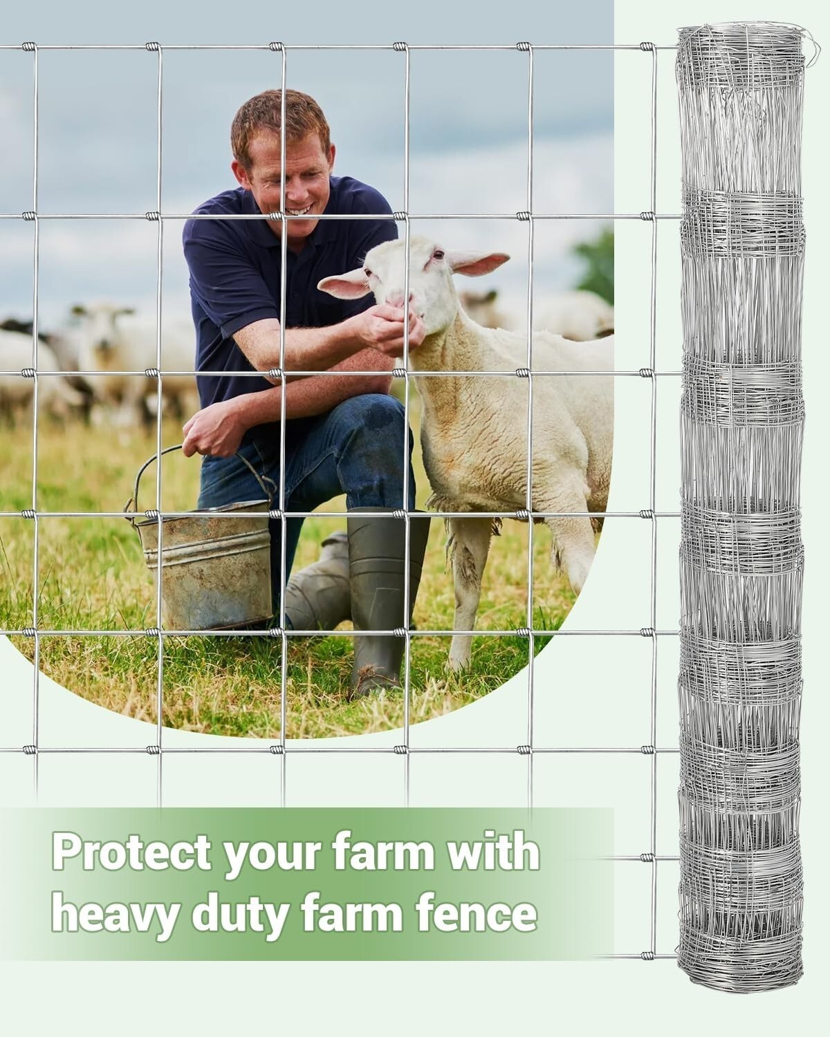 Farm Fence 6 x 328Ft Heavy Duty Galvanized Cattle Fence Animals Protection NEW