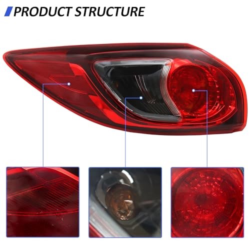 Outer Tail Light Fit for 2013 2014 2015 2016 Mazda CX-5, Left Driver Side