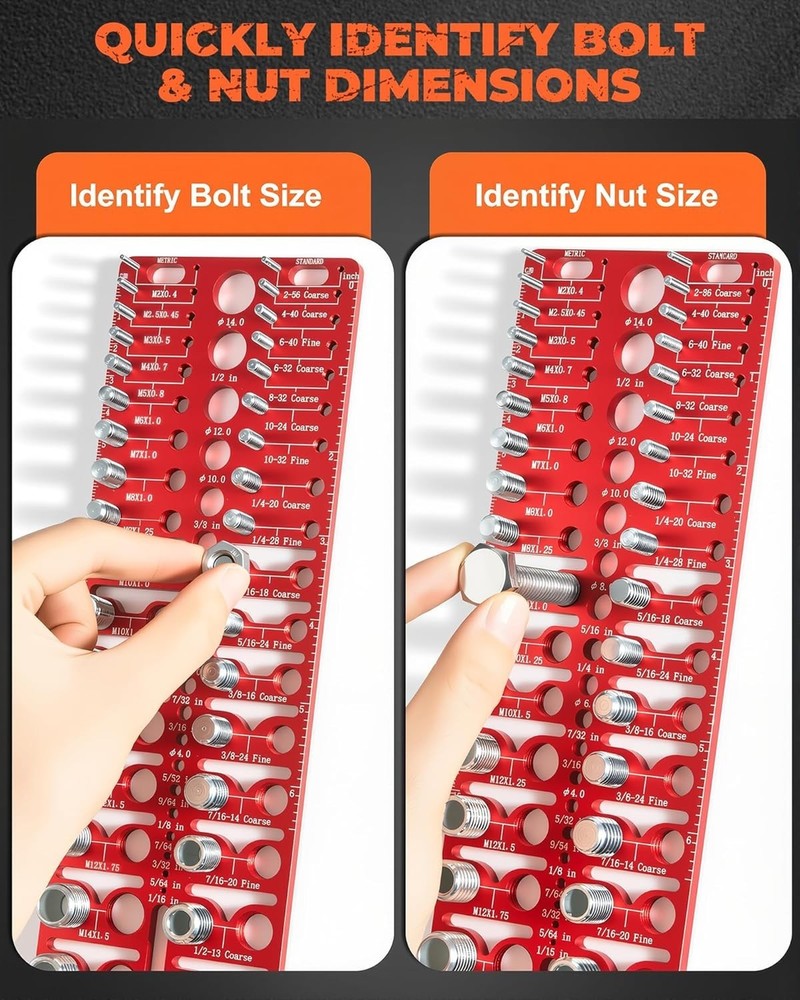 57 Nut and Bolt Thread Checker Thread Checker Standard and Metric