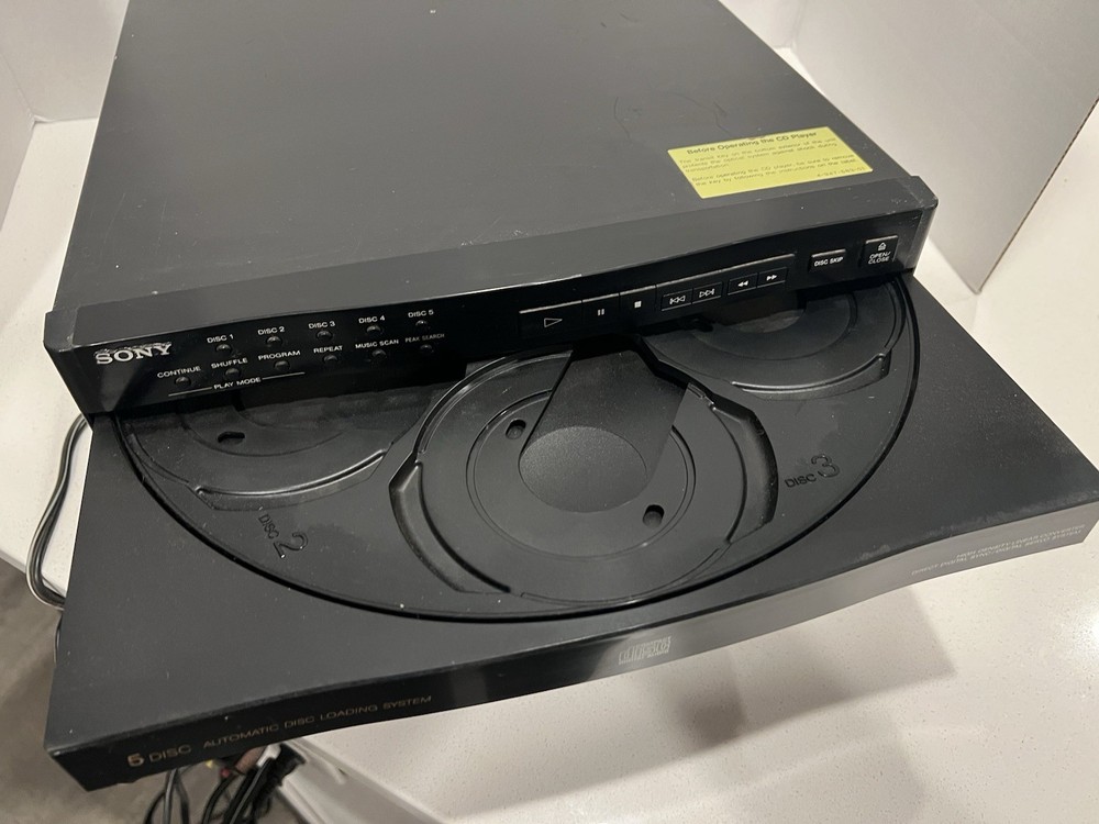 SONY CDP-C322M 5 Disc Carousel CD Player Deck High Density Linear NoRemote WORKS