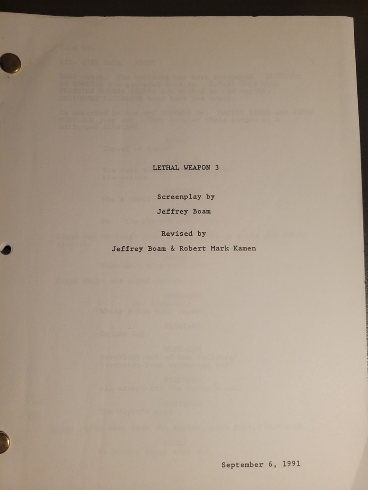 1991 LETHAL WEAPON 3 Script - Jeffrey Boam & Robert Mark Kamen Revised Draft