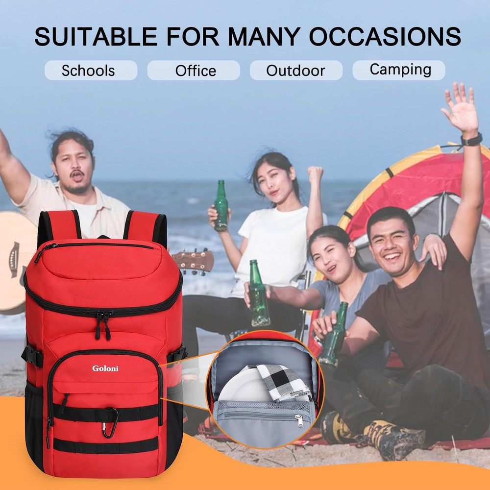 Upgraded Cooler Backpack 24 Cans – Lightweight Insulated Backpack Cooler, Lea...