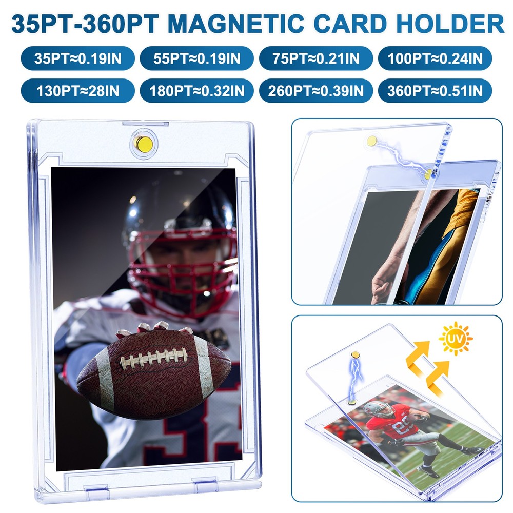 1-10Pcs Thick Magnetic Card Sleeve Card Holder 35Pt-360Pt Hard Plastic Protector