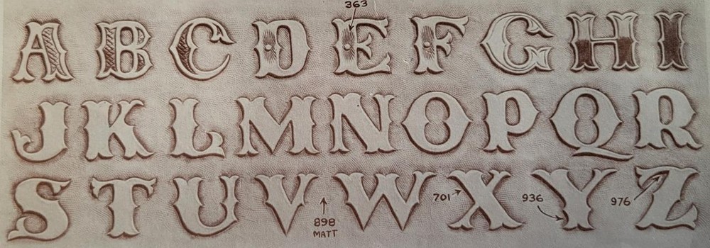 Craftaid Leather Template Design Pattern #2540 Alphabet Letters