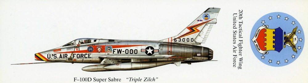 F-100D SUPER SABRE - 20th TFW  BOOKMARK