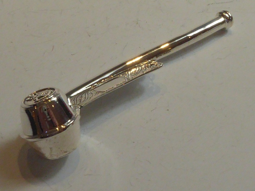 SOLID SILVER NOVELTY BOSUNS EMBOSSED ANCHOR WHISTLE