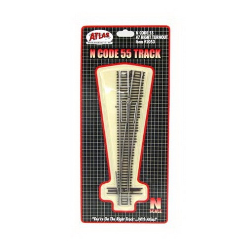 Atlas 2053 N Code 55 Nickel Silver # 7 Right Hand Switch Turnout