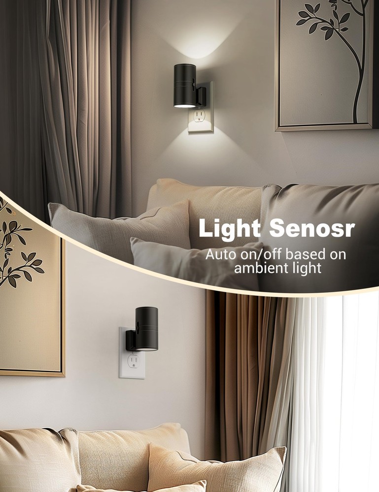 Night Lights Plug into Wall, Dimmable Night Light Plug in, Modern Night Light...