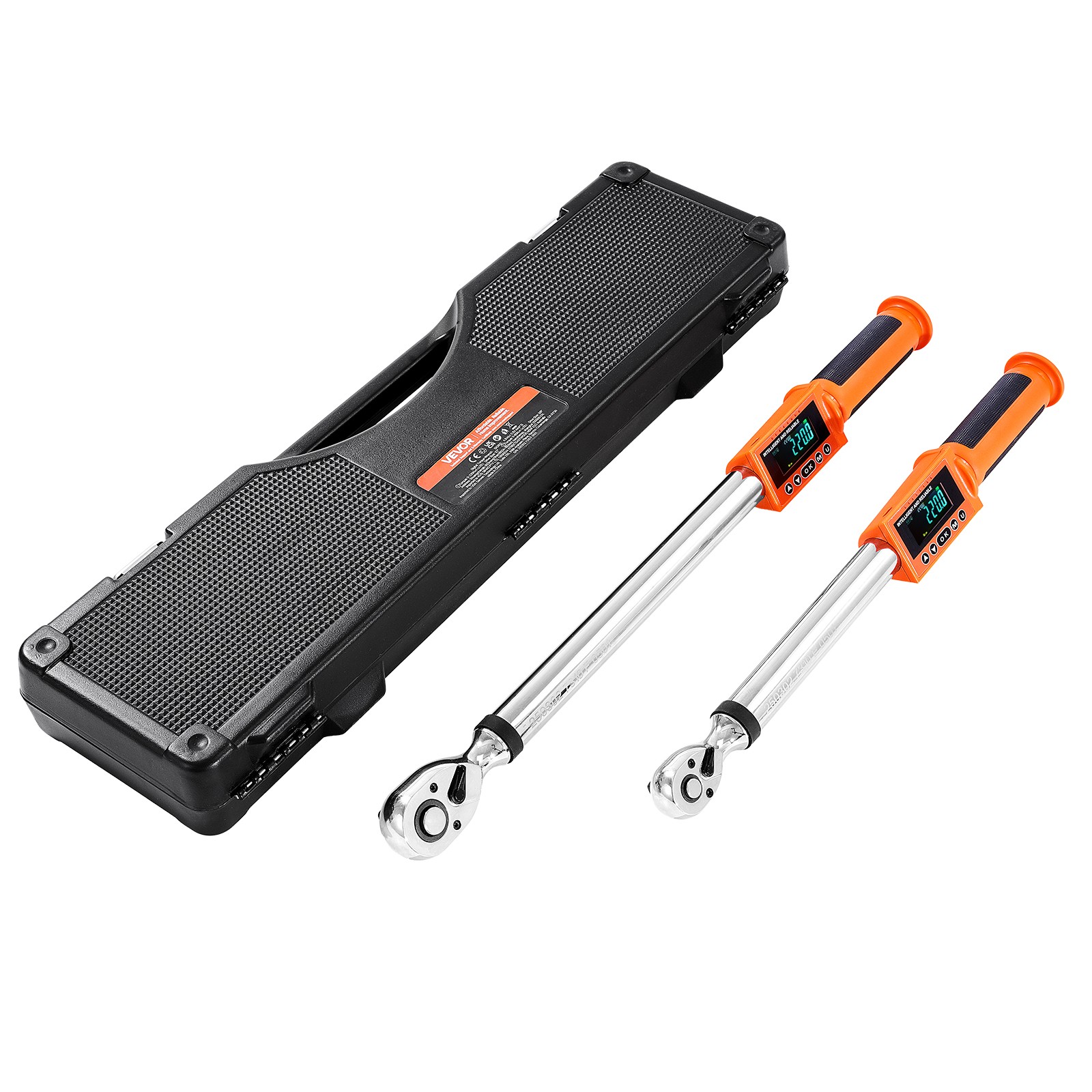 VEVOR Digital Torque Wrench Set 2Pieces 1/2 3/8 In Drive 72-Tooth Electronic LED