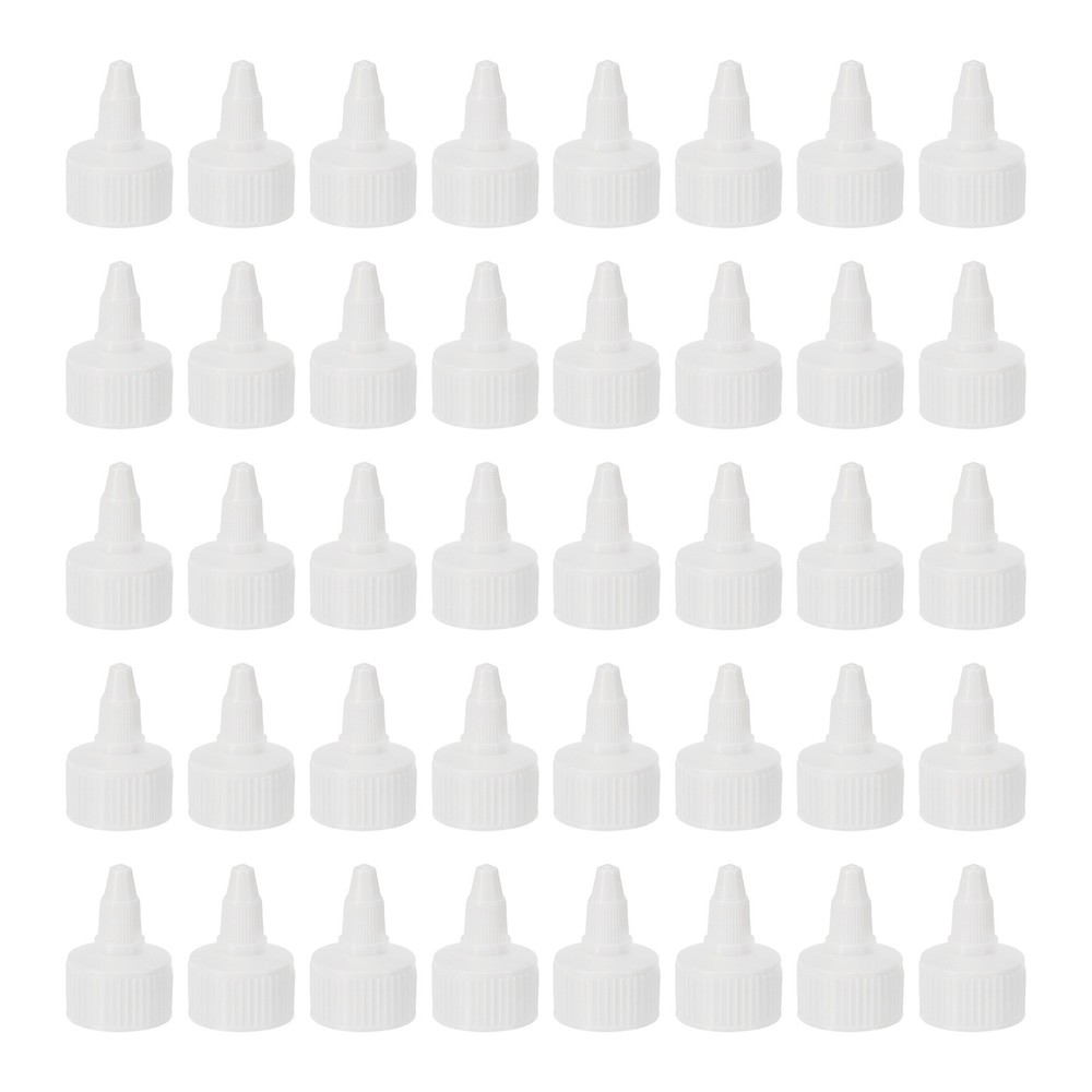 40Pcs 28/410 Plastic Ribbed Edge Squeeze Bottle Replacement Caps, White