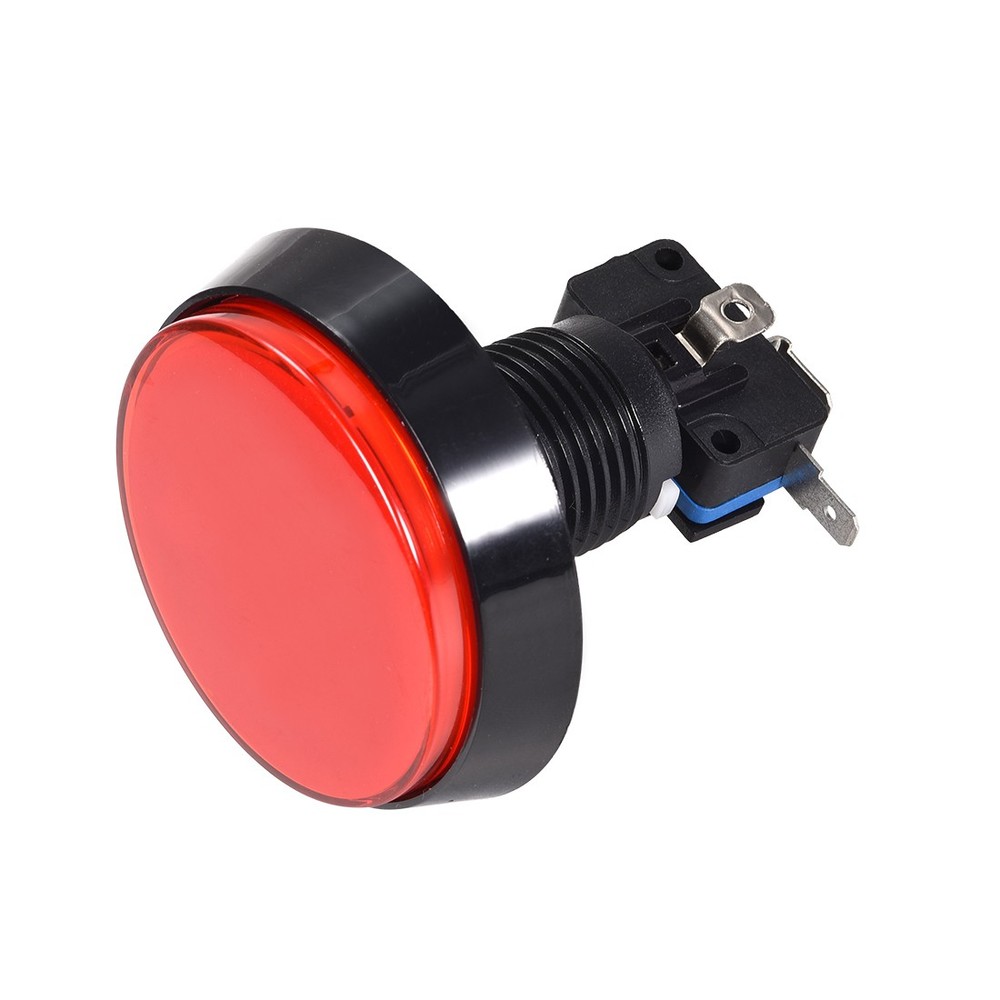 Game Push Button 60mm Round 12V LED Illuminated Push Button Switch Red 1pcs