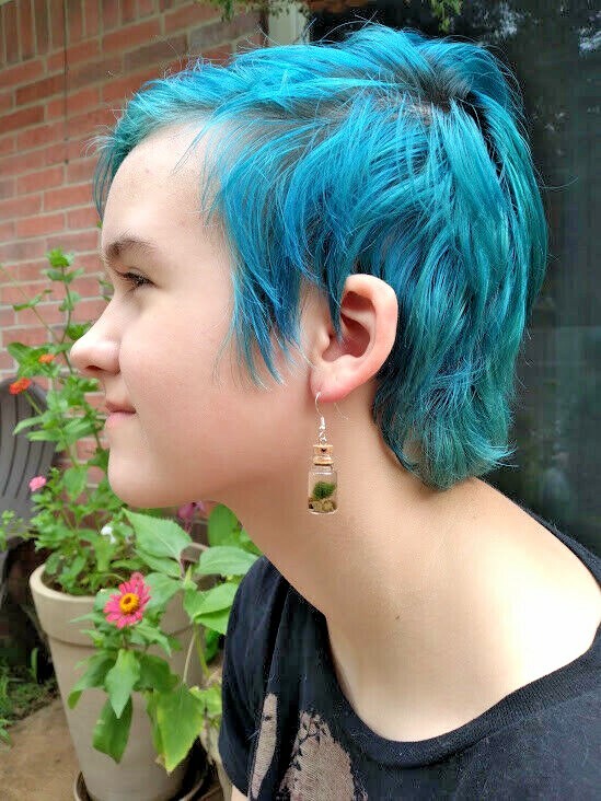 Marimo Terrarium Ear Rings