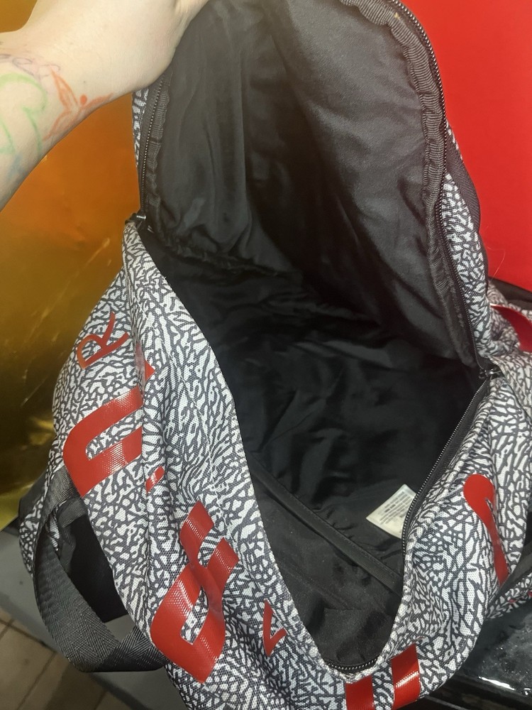 Jordan Abstract Pattern Backpack Black Gray Red Men's Inner Pockets