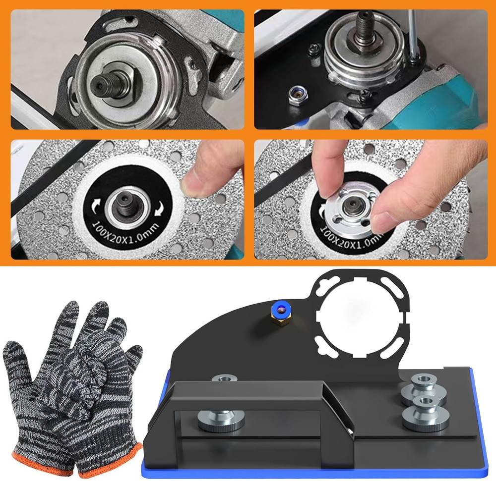 Angle Grinder Stand for Tile 45° Chamfer Cutting Tile Chamfering Tool with 3 Saw