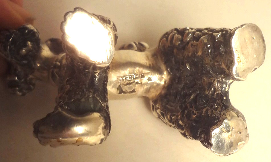 Vintage STERLING SILVER ornate POODLE made in ITALY - w/ ISRAEL Mark -TO RESTORE