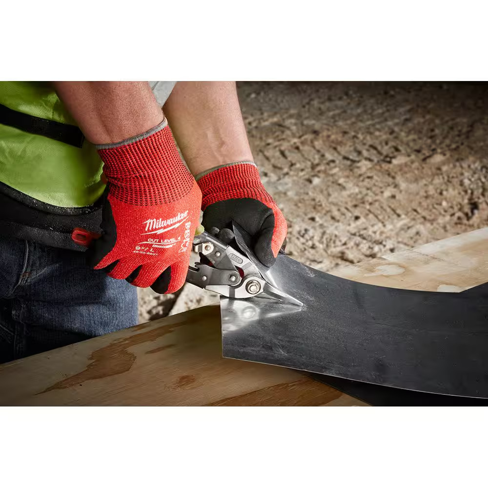 Medium Red Nitrile Level 4 Cut Resistant Dipped Work Gloves