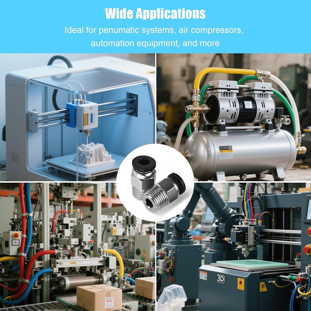 10PCS PC4-M10 Pneumatic Fitting Bowden Coupler PTFE for Ender 3 V2 E3D Printer 3