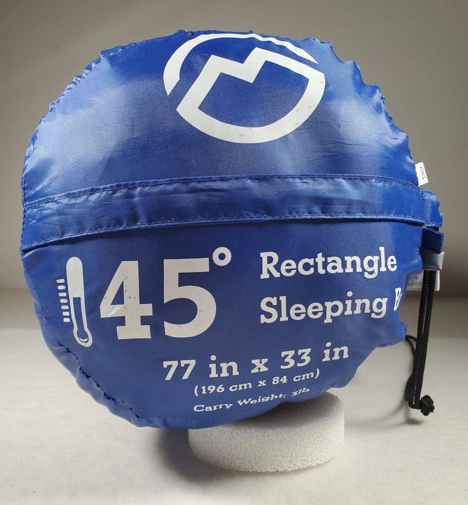 Magellan Outdoors Rectangular Sleeping Bag 45 Degrees 77" x 33" Blue