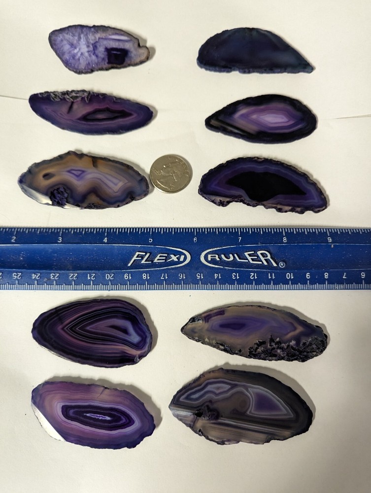 1 large thin agate slice per lot purple