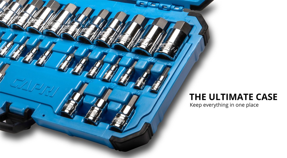 Capri Tools Master Hex Bit Socket Set Metric/SAE, 32 Piece