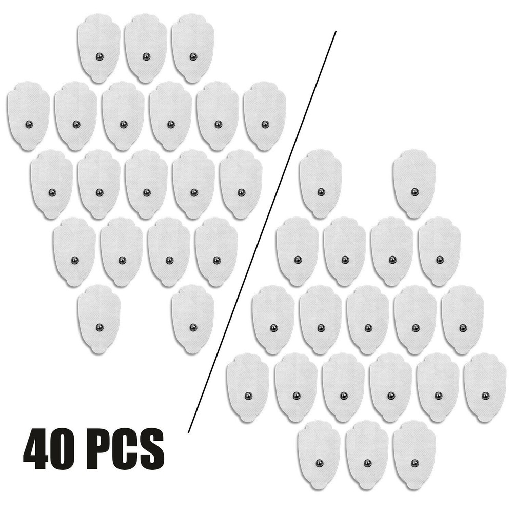 40 Large Snap On Replacement Electrode Pads For TENS EMS Unit & Pulse Massager