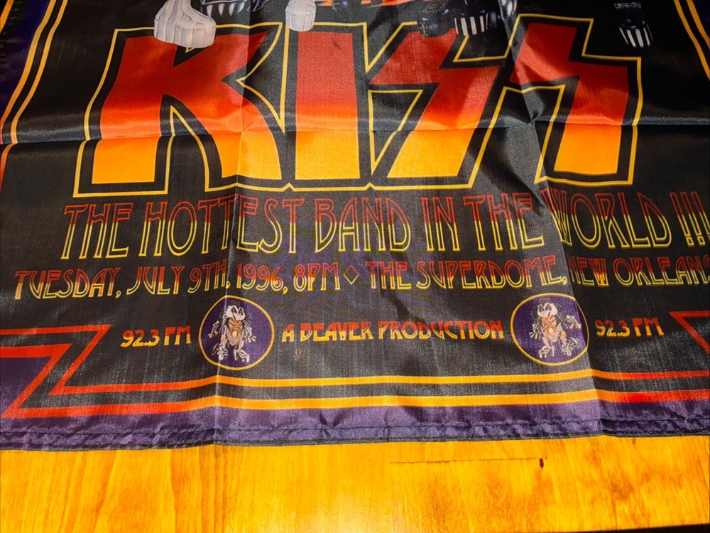 Kiss Rock Band Wall Flag 1’ 11 1/2” X 2’ 10” Tour 1996