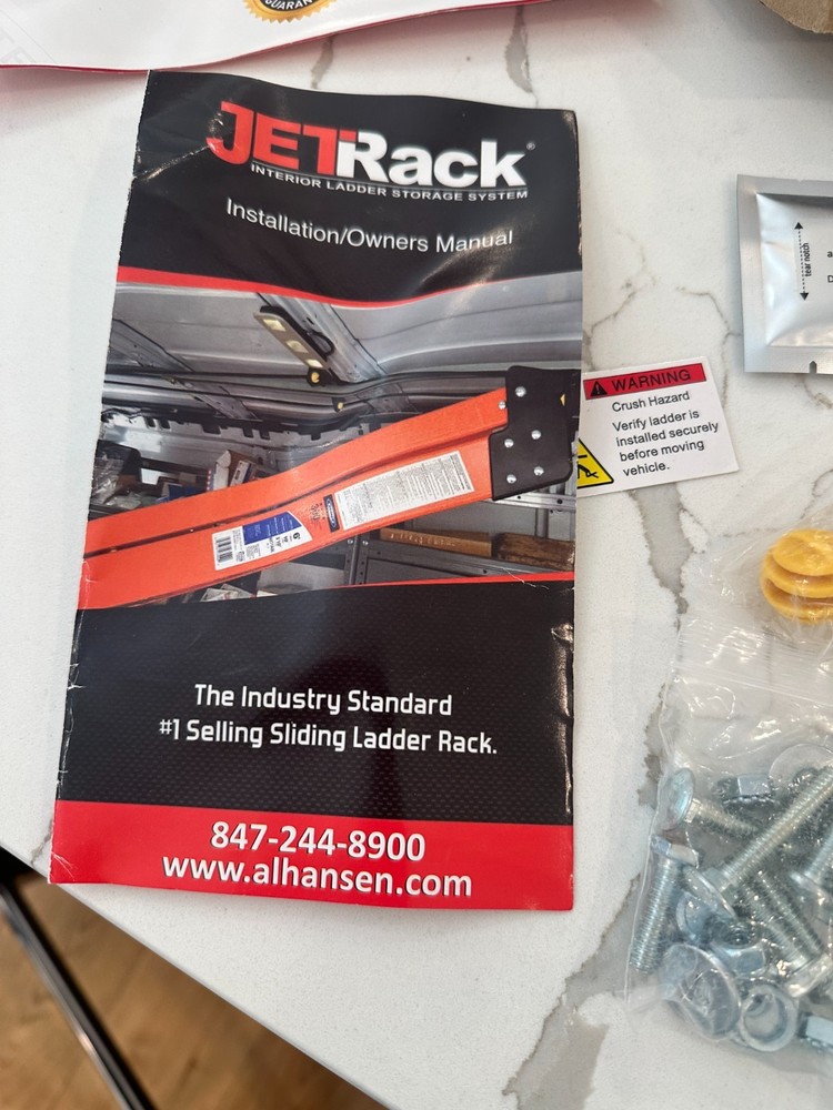 Van Interior Ladder Storage System Utilizes Overhead and System+Mounting Kit