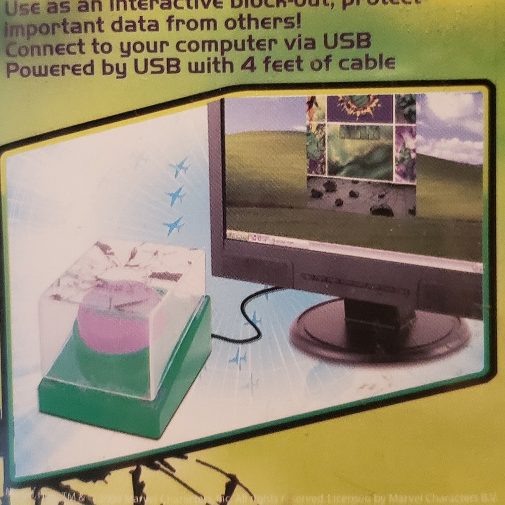 Marvel "Hulk Smash Button" Computer Screen Effect Interactive Toy USB New