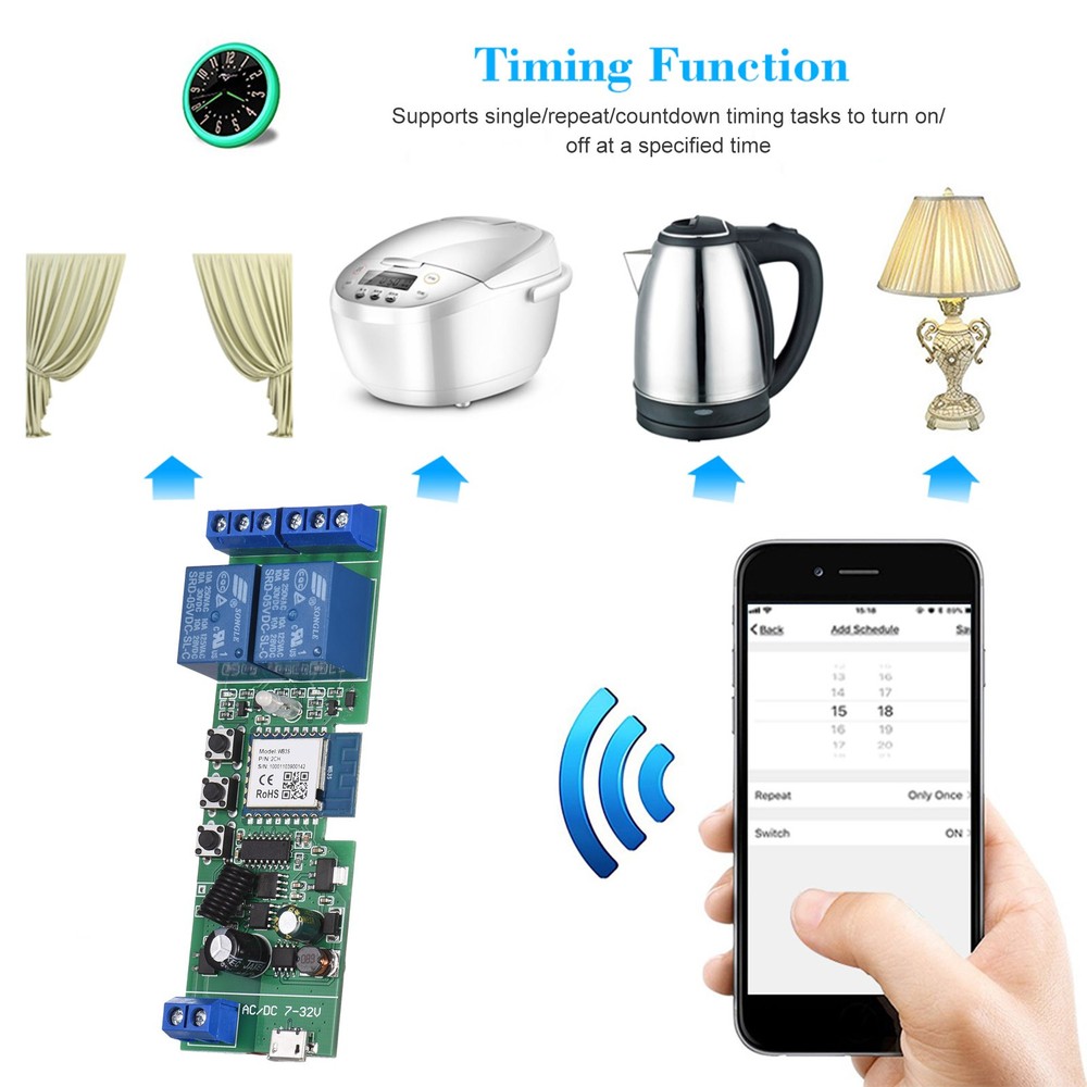 1 Pack Smart Wifi Switch Module Remote Control For Home ZTDC