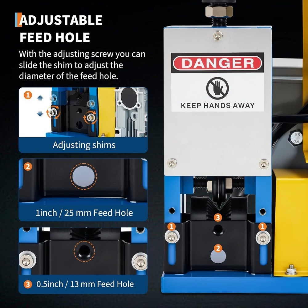 Electric Wire Stripping Machine, 0.06"-1" Automatic Scrap Wire Stripper with ...