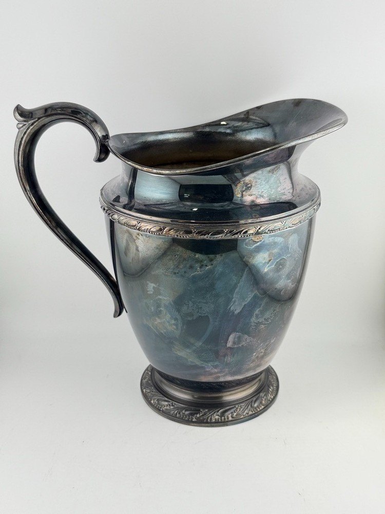 Antique WM Rogers Silverplate Pitcher Evan Dale Pattern Ornate Handle