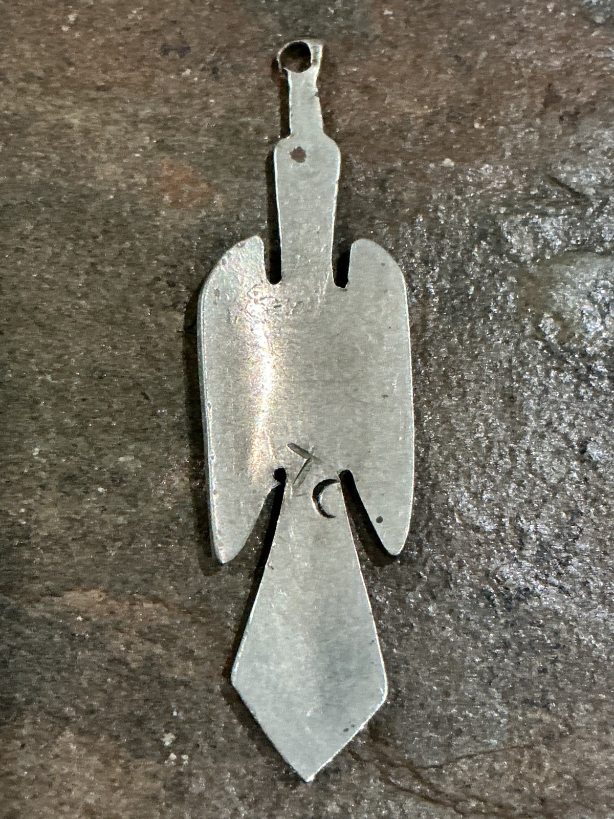 OLD TOMMY SINGER Navajo Sterling Turquoise&Coral Chip Peyote Bird Pendant T ☾