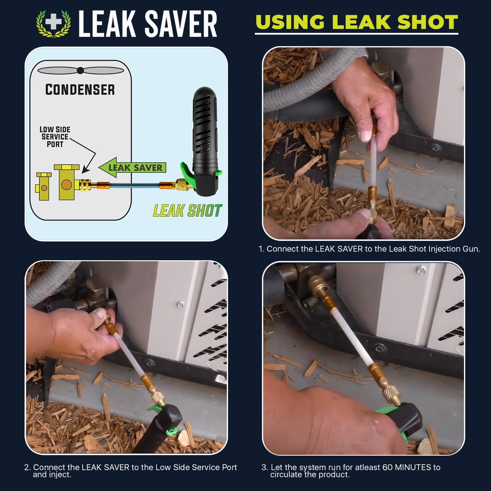 Leak Saver Direct Inject Refrigerant Leak Sealer 6 Pack HVAC & Automotive