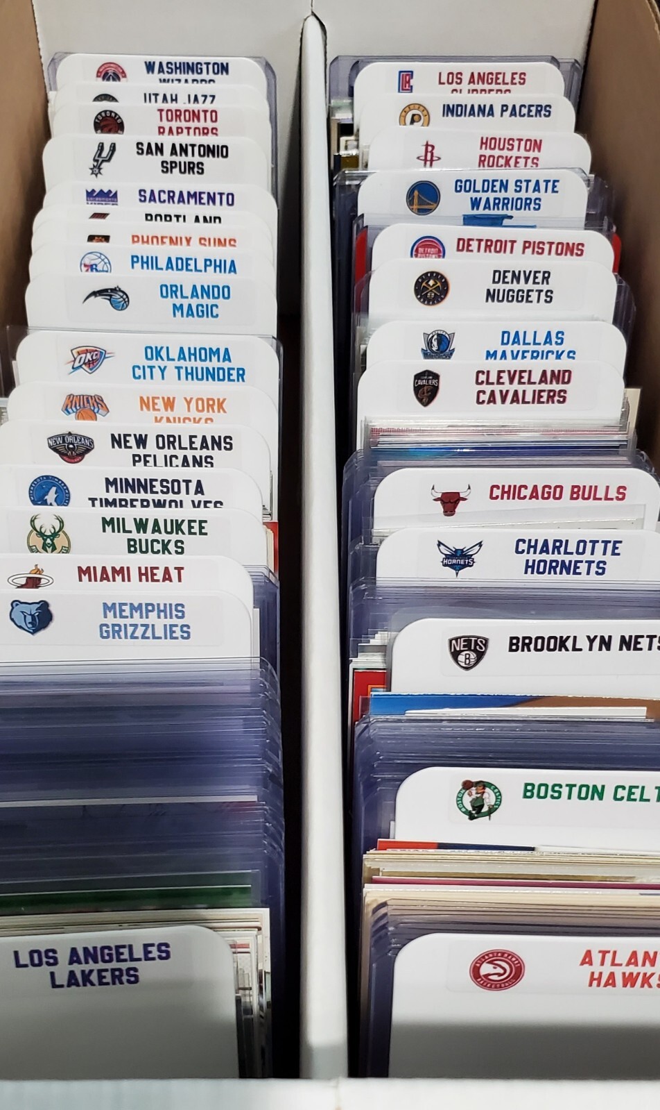 (30) TALL Sports Card Dividers with 30 FREE NBA Teams Logos Labels