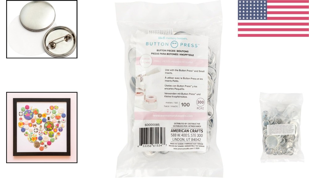 All-in-One 100 Pack 25mm Button Press Refill - Perfect for Crafting Fun!
