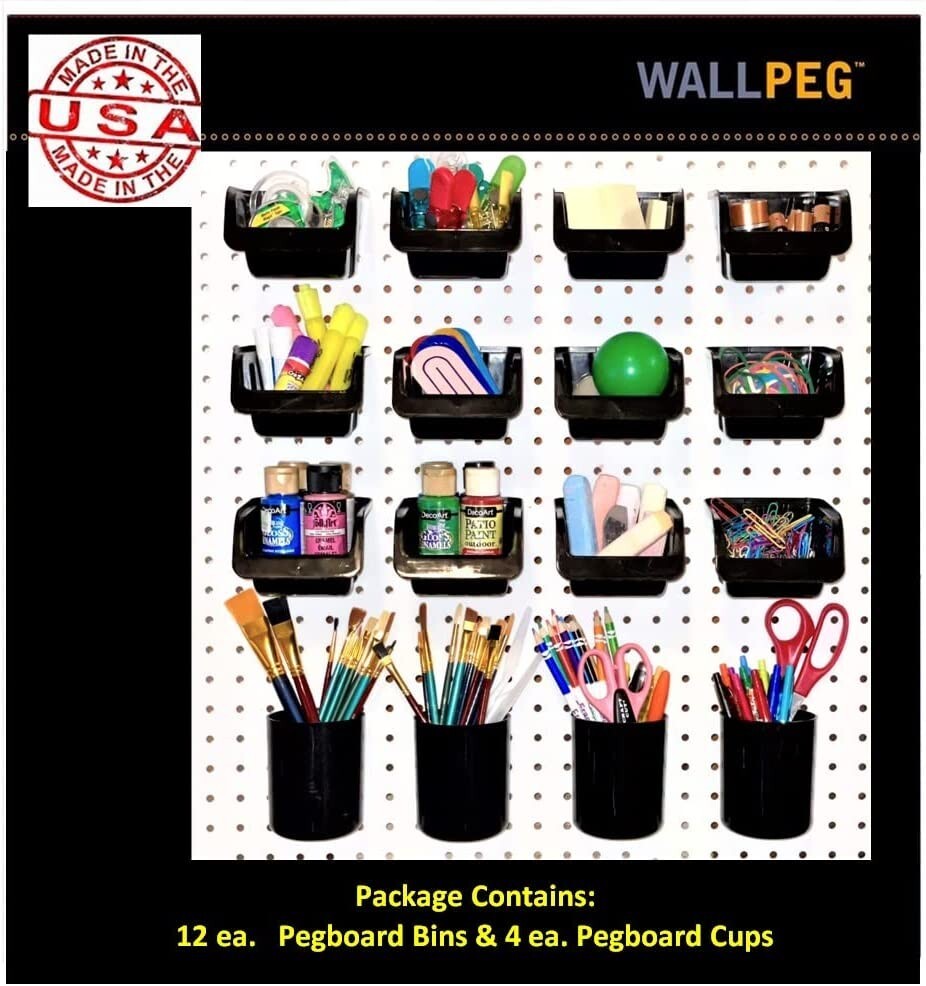 WallPeg Pegboard Bins Storage Bins - Peg Board Bin Assortment PB16