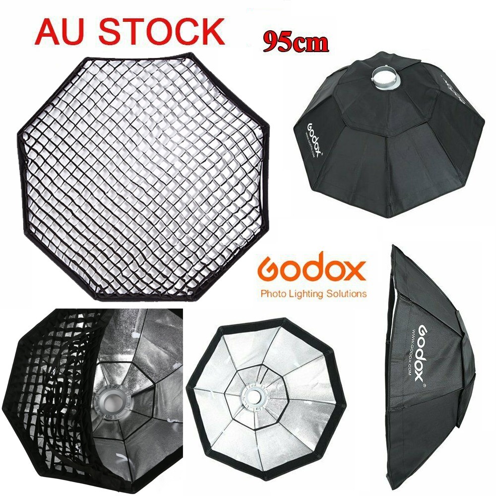 Godox 95cm Octagon Softbox Bowens Mount + Honeycomb Grid For Studio Strobe Flash